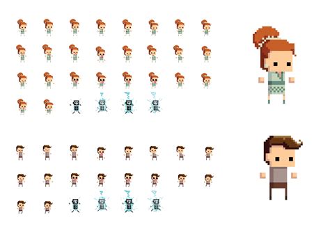 animated pixel characters.